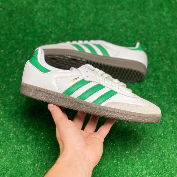 Adidas Samba OG Low Mens Casual Shoes White Green IG1024 NEW Multi Sz